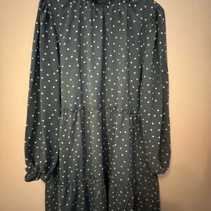 NOT FOR SALE 
LuLaRoe sage green Dress with White Polka Dots size large NWOT